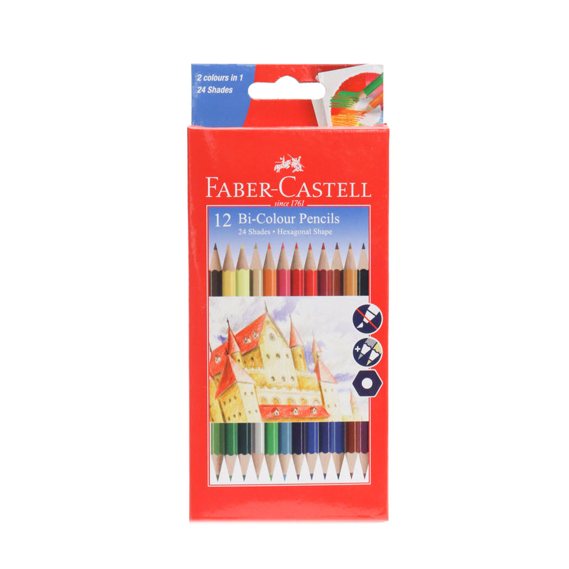 FABER CASTELL BI COLOUR PENCILS 12 - 118112