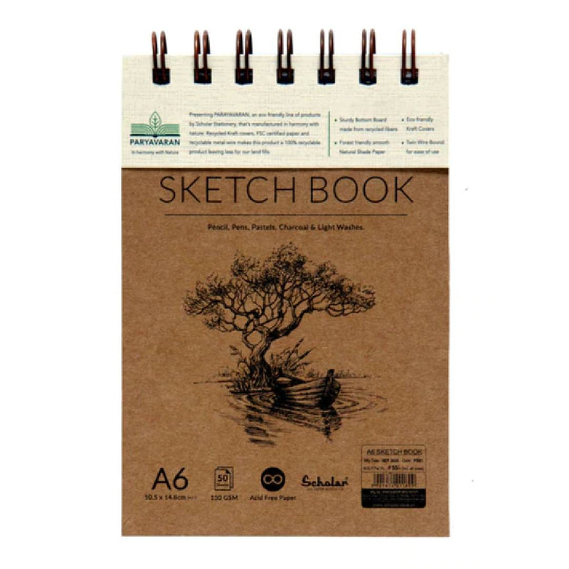 Scholar  A6 Prayavaran Sketchbook 130 Gsm,50 Sheets- PSB1