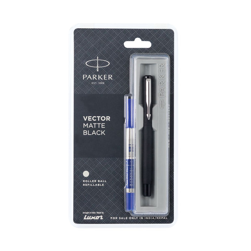 Parker Vector Matte Black Chrome Trim Ball Pen - 550