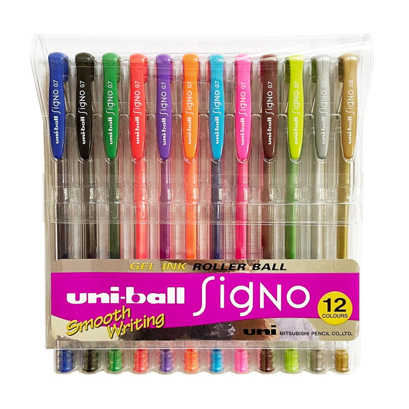 Uniball Signo UM-100 0.7mm - 0.8mm Gel Pen Multicolor, Pack of 12