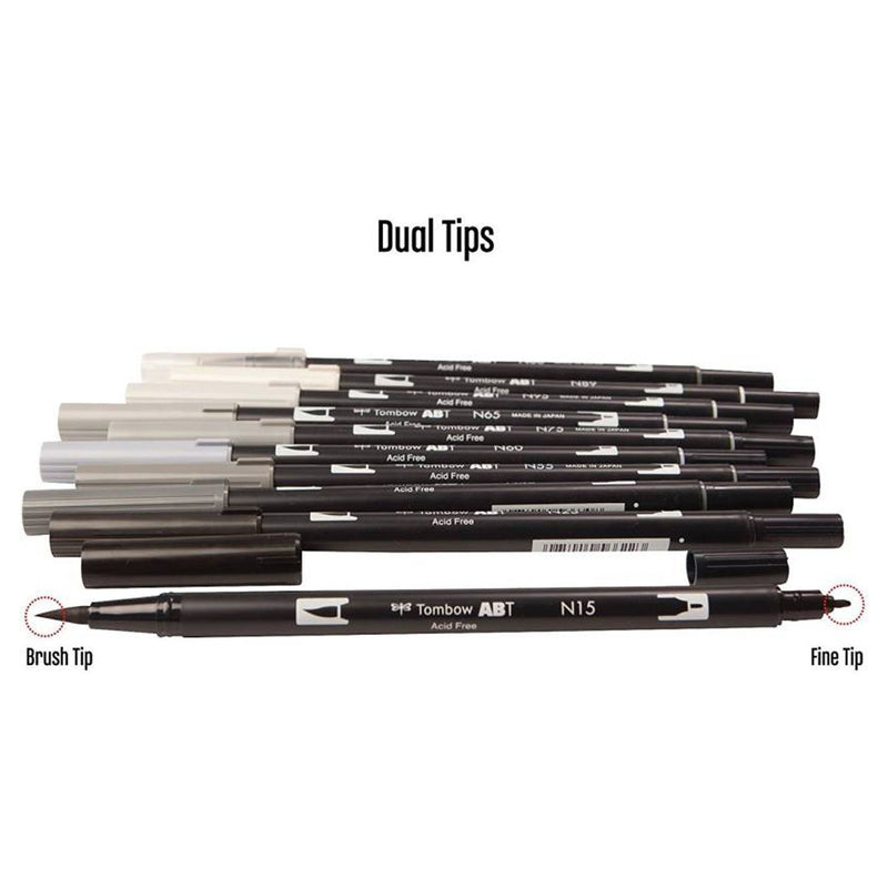 Tombow Dual Brush Pens 10 Pieces - GR